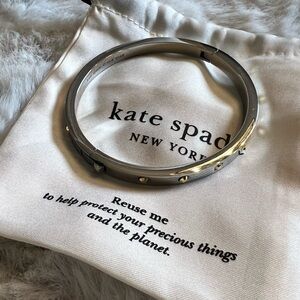 Kate Spade Hinged Bangle Bracelet Gold Stud Accents Minimalist Stackable NWOT